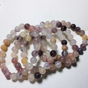 Bracelets porte-bonheur 8MM violet cristal pierre perles Bracelet pour femmes femme manchette accessoires de mode