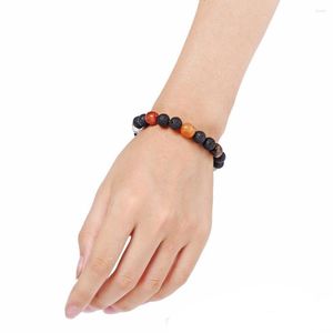 Bracelets porte-bonheur 8mm Reiki santé pierre de lave perlée pour femme homme cadeau coloré forme aléatoire naturel cristal de roche agate bracelet