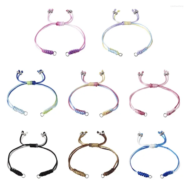 Bracelets de charme 8pcs réglable tressé teint en nylon cordon dégradé de couleur pour la fabrication de bijoux bricolage lien connecteurs bracelet résultats