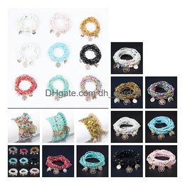 Bedelarmbanden 8pcs set Boheemse handgemaakte kralen Bracelet voor vrouwen zomer colorf kralen kettingbunge meisjes boho sieraden ac dhgarden dhdbq