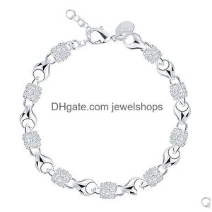 Charme Bracelets 925 estampillé boule creuse Bracelets pour femme filles Sterling Sier charme conception de mode chaîne Bracelet Bracelet bijoux Gif Dhe07