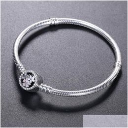 Charm Armbanden 925 Sterling Sier Armband Bloei Bloem Emaille Sluiting Voor Pandora Sieraden Originele Doos Vrouwen Bruiloft Drop Levering Dhz8O