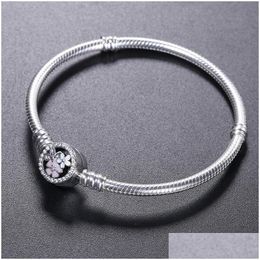 Bedelarmbanden 925 Sterling Sier Bracelet Bloom Flower Email Clasp voor Pandora Jewelry Original Box Women Wedding Drop Delivery DHS0X