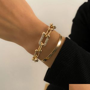 Bedelarmbanden 925 Sterling Sier Rose Gold Bracelet Women Hardwear Lock Luxury Brand Fashion Jewelry 2024 Drop Delivery OTPEG