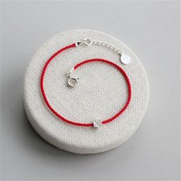 Charme pulseiras 925 pulseira de prata esterlina flor de ameixa casal mulheres linha vermelha corda corda jóias redline for211a