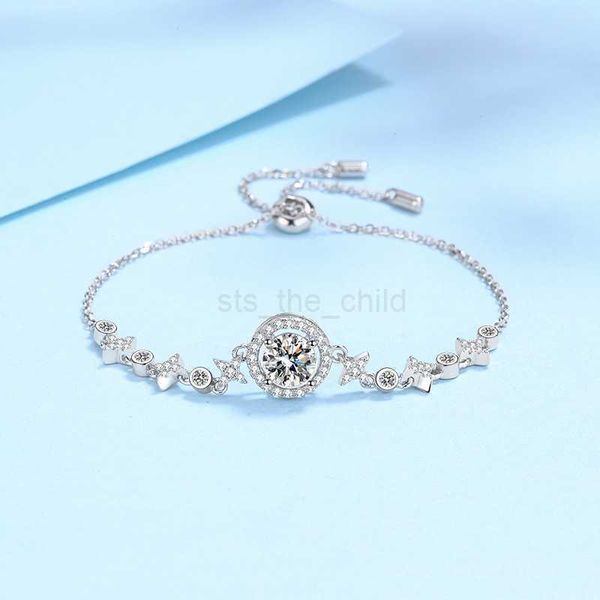 Bracelets Charm 925 Sterling Silver creado 1 CT Moissanite Gemstone Bangle Charm Barabel de boda Fina Joyería al por mayor envío