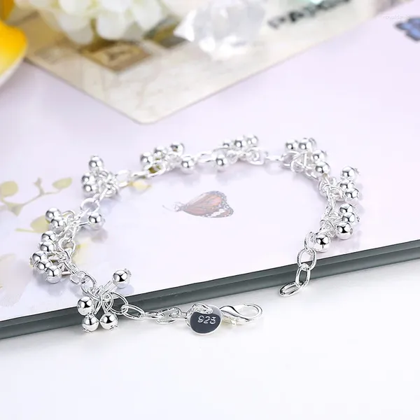 Charm Armbanden 925 Sterling Zilver Gladde Druif Kralen Ketting Armband Voor Vrouw Bruiloft Engagement Fashion Party Sieraden