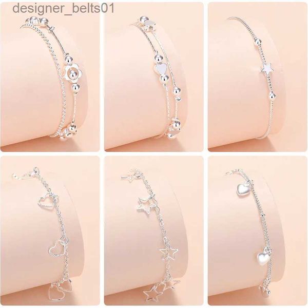 Bracelets de charme 925 en argent Sterling femmes coeur étoile chaîne Bracelet pour femmes bijoux de luxe bijoux cadeaux de noël livraison gratuite GaaBouL231214