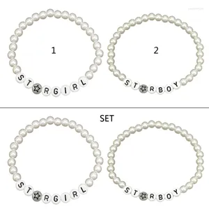 Pulseras con dijes Alfabetos acrílicos Pulsera Mujer Nicho de lujo Exquisito Novias de alto grado Pareja Joyería de moda con cuentas hecha a mano