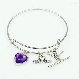 Charm Armbanden Passen Sport Bangle 10 stks I Love Gymnastiek Meisje Sieraden Uitbreidbaar Verstelbare Draad Haak Armbanden Armband Raym22