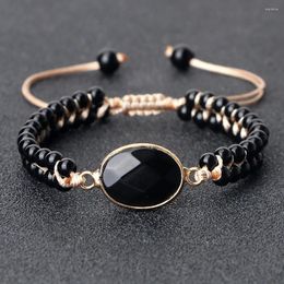 Bracelets de charme bracelet de perle réglable 4 mm fait à la main le pendentif en pierre naturelle tressée file de corde bracele pour femmes hommes de yoga enveloppe