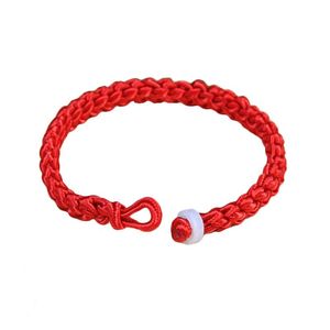 Bracelets porte-bonheur noeuds réglables à la main chanceux sécurité rouge corde Bracelet unisexe pour Couple amis parents Simple femmes hommes BraceletChar