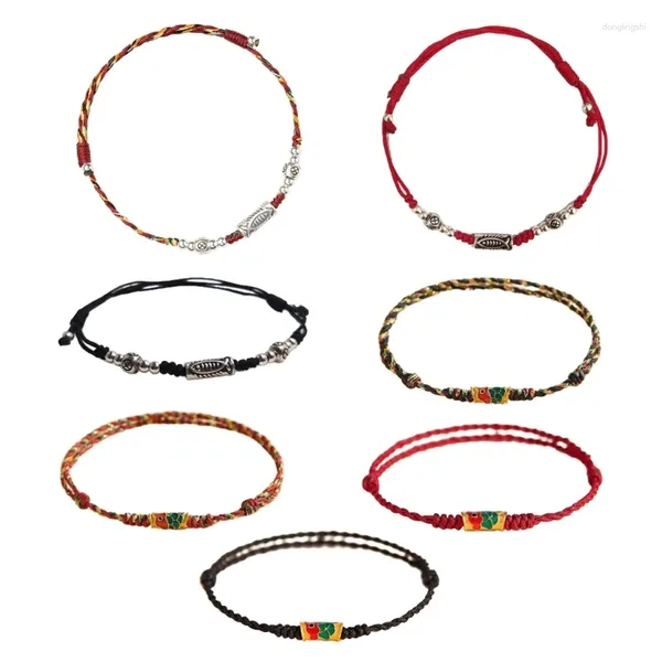 Pulseras con dijes Pulsera extraíble ajustable Brazaletes de pescado Kois Cadena de muñeca hecha a mano Cadenas de colores Cadenas de mano Mujeres Joyería para niñas