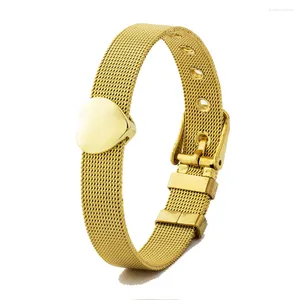 Bracelets de charme Aibef Gold Couleur coeur Coeur Braceuse en acier inoxydable Bracelet Ajustement de montre Bangle Bangle Femmes Accessoires Daily Wear Gift