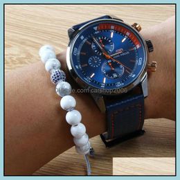 Bedelarmbanden ailatu sieraden groothandel 8 mm natuurlijk blauw witte huile marmeren stenen kralen cz ball heren kralen rame armband druppel de dhv9h