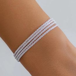 Bracelets de charme Ailodo multicouche chaîne scintillante bracelet pour femmes minimaliste fête mariage simple mode bijoux filles cadeau