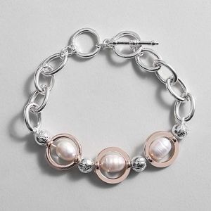 Bracelets porte-bonheur ALLYES Tendance Perles Perles Rose Fleur Sculpté Bracelet Boho Creux Cercle Argent Couleur Chaîne Bracelets Fête Bijoux Cadeaux