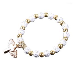 Bracelets de charme Ange pour Croix Chapelet Perles Bracelet Pendentif Bijoux Décor Lucky G