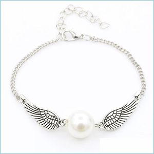 Bedelarmbanden Engelenvleugels Armband Delicaat Gesimuleerde Parel Drop Levering Sieraden Dhnah