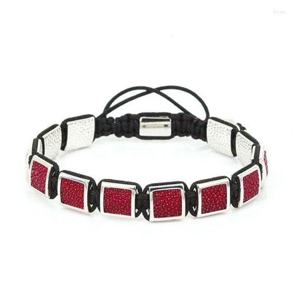 Bracelets de charme Anil Arjandas réglable pour femmes hommes bijoux 2022 véritable perles en cuir Stingray breloques carrées macramé