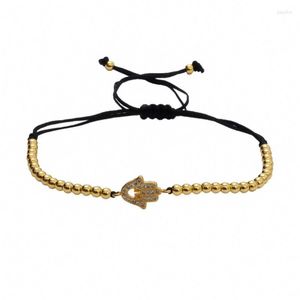 Bracelets de charme anil arjandas hamasa bracelet masculin pave cz zircon connecteur 3 mm perle tresser macrame