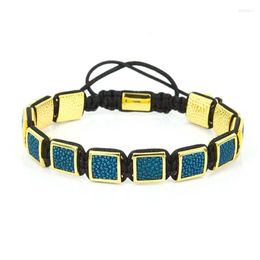 Bracelets de charme anil arjandas hommes pour bijoux 2023 cz en cuir perles carrées charmes tresses macrame pulseras hombre