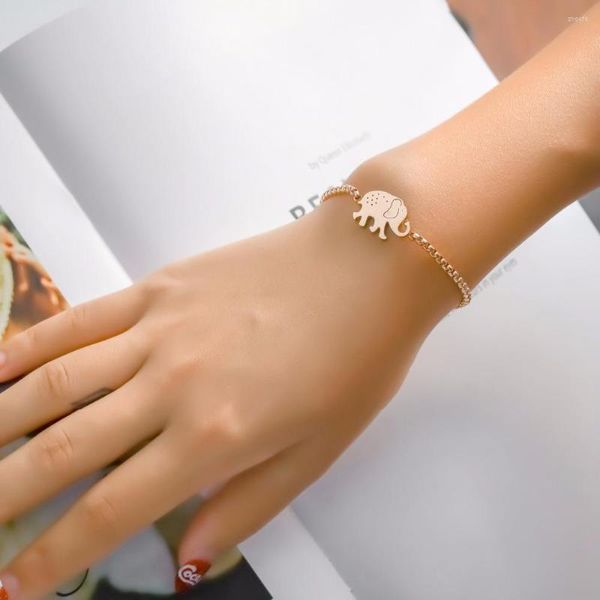 Bracelets porte-bonheur bijoux animaux réglable éléphant délicat en acier inoxydable cadeau de demoiselle d'honneur