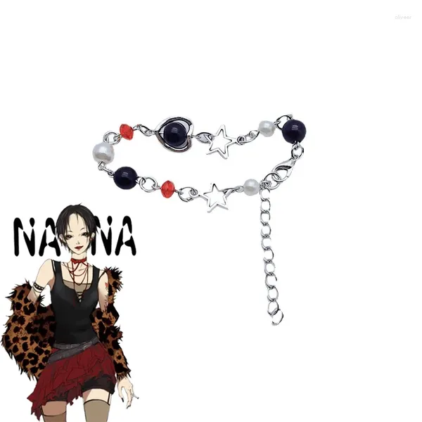 Pulseras de encanto Anime Oosaki Nana Cosplay Pulsera Mujeres Y2K Sweet Beads Star Colgante Cadena de mano Accesorios de joyería Regalos Accesorios