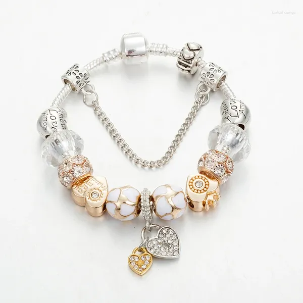 Bracelets de charme Annapaer 2024 Drop Heart Pendentif Perles Fit Bracelet original Taki Charms de luxe Bracelets pour femmes B18011