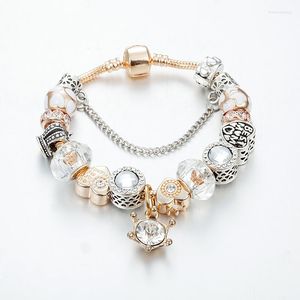 Bracelets porte-bonheur ANNAPAER Pulseras Mujer luxe européen couronne bracelets bricolage perles cadeau pour les femmes B16128
