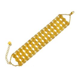 Bedelarmbanden anniyo 19cm Arabische armband damesmen goud kleur munten bangle groothandel islam Midden -Oosten keten sieraden Afrika s #045106 230328