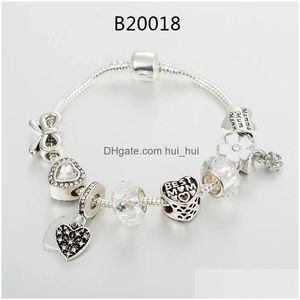 Bedelarmbanden Antiek Origineel Hart / Strik / Stervorm 9 Stijl Voor Vrouwen Glazen Kralen Merk Armband Diy Sieraden Drop Deli Dhh2P