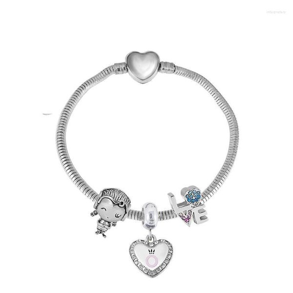 Charm Bracelets Antique Original Love Princess Shape 6 Modles para mujeres Cuentas de vidrio Brand Bracelet Bangle DIY Jewelry GiftsCharm Inte2