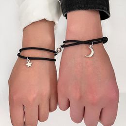 Bracelets porte-bonheur Aprilwel 2 pièces Couple Bracelet pour femmes lune étoile lien poignet chaîne ami brassard 2023 esthétique bijoux cadeau Egirl
