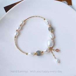 Bracelets de charme Arrivée 14K or rempli baroque naturel perle d'eau douce pierre de lune femme bracelet promotion bijoux pour femmes cadeau de mariage 230215