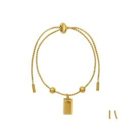 Bedelarmbanden aankomst verstelbare armband armband voor vrouwen captivate bar schuifregelaar briljante roestvrijstalen gouden kleur sieraden druppel d dhpji