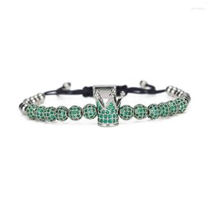 Charm Armbanden Collectie Groene CZ Ghost Serie Luxe Heren Armband King Crown Bedels Kralen Handgemaakte heren Armbanden Voor Sieraden