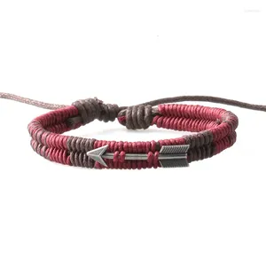 Bracelets de charme Arrivée À La Main En Cuir Tressé Vintage Bronze Flèche Bracelet Ancre Pour Hommes Femmes Amoureux Cadeau