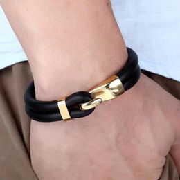 Bracelets de charme Arrivée Bracelet en cuir multicouche Ancre en acier inoxydable pour hommes femmes cadeau amoureux