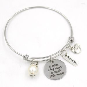 Bedelarmbanden aankomst leraren geschenken cadeaus roestvrij staal uitbreidbare armband zinklegering bedankt charmes braceletbangle pulsera