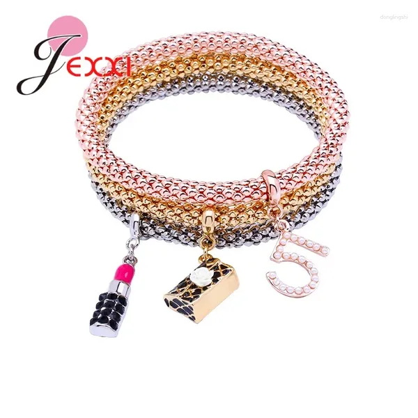 Pulseras con dijes, diseño de llegadas, brazaletes de plata de ley 925 de cristal transparente para Mujer, joyería de regalo, Pulsera para Mujer