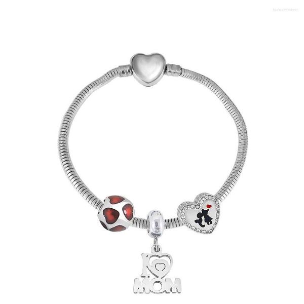 Bracelets porte-bonheur arrivés bébé maman chaîne Bracelet amour famille acier inoxydable Pulsera bijoux pour femmes cadeau fête des mères