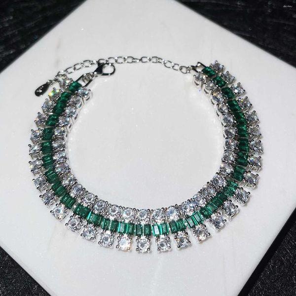 Bracelets de charme Astuyo souhaite Bracelet élégant pour femmes vert blanc zircone pierres lien chaîne femme bijoux présent cadeau