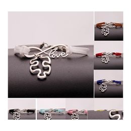 Bedelarmbanden autisme bewustzijn puzzel stuk Infinity love wens veet touw wrap arm voor vrouwen mannen mode vriendschap sieraden drop otdn8