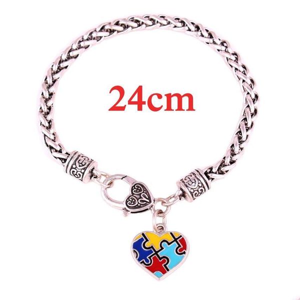 Bracelets de charme Sensibilisation à l'autisme Puzzle Pièce Coeur Forme Charme Bracelet Griffe De Homard Pour 10Pcs Lot243I Drop Livraison 2021 Bijoux Br Dhcxx