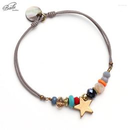 Bedelarmbanden badu vrouwen vriend armband gold star touw geluk elastische touw zomer overhandigen hangers trendy sieraden cadeaucharm lars22