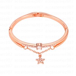 Bracelets de charme Bracelets de créateurs de bracelets Van Clover Bracelet 18k Gold Love Bangle Pendentif Sparkling Crystal Diamond Party Bijoux