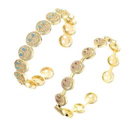 Bracelets de charme Bracelets Bracelets avec zircone brillante haute qualité 18K plaque d'or visage Bracelet pour femmes amitié bijoux cadeaux 2212067533550