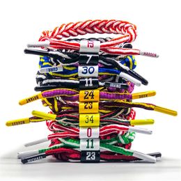 Pulseras con dijes Pulsera de cuerda trenzada de baloncesto con número de jugador Pulsera deportiva ajustable Brazaletes tejidos Accesorios Trenfy 231025