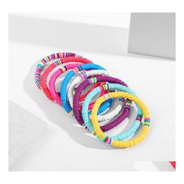 Charm Bracelets Beach Style Bohemia Sweet Bracelet para mujer 6Mm Color Polymer Clay Plastic Drop Delivery Jewelry Dhy2T